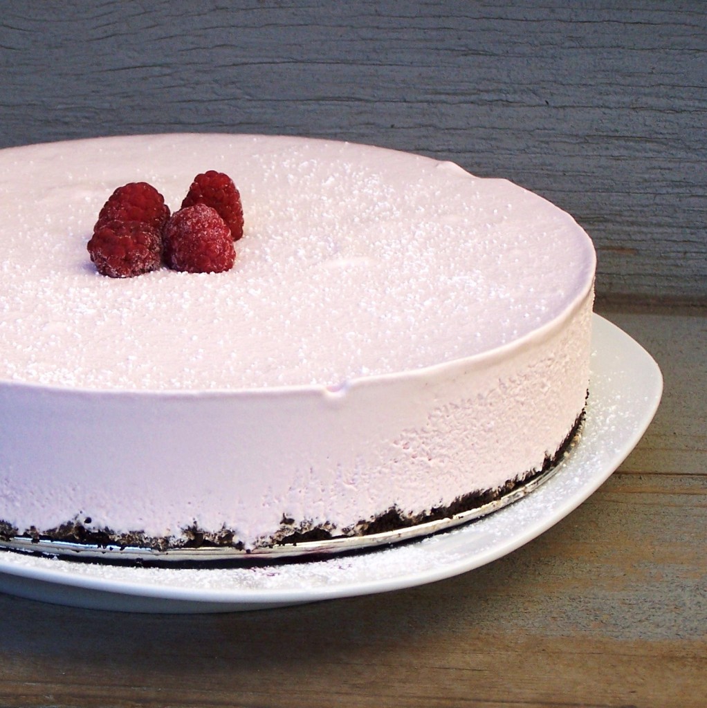 Frozen Raspberry Cheesecake - quick and easy make-ahead dessert