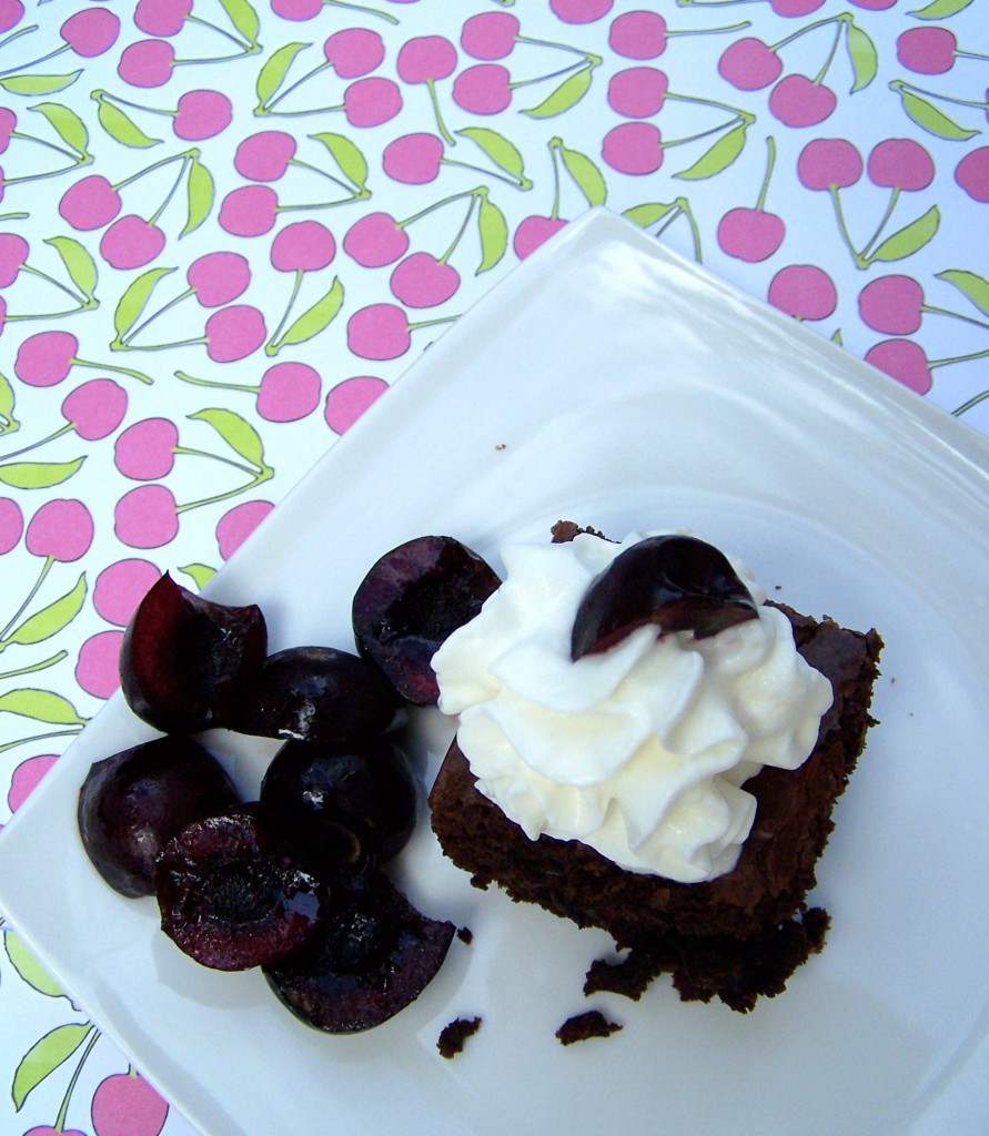 Roasted Cherry Dark Chocolate Brownies