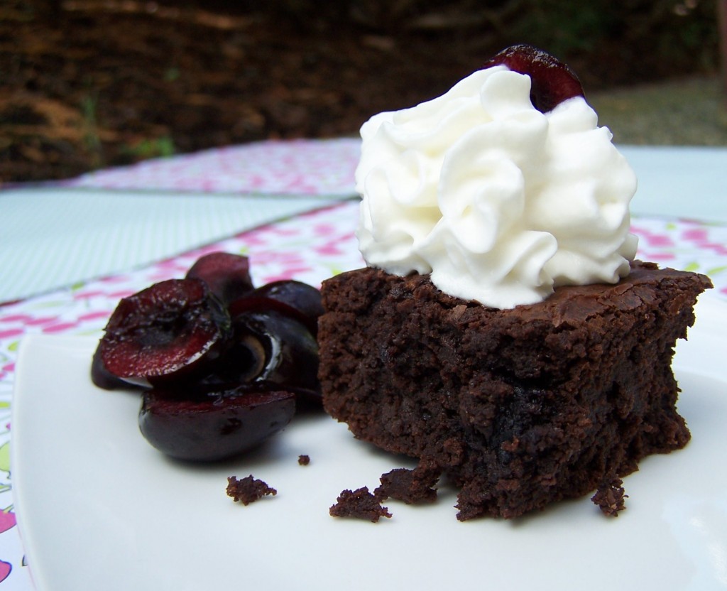 Roasted Cherry Dark Chocolate Brownies