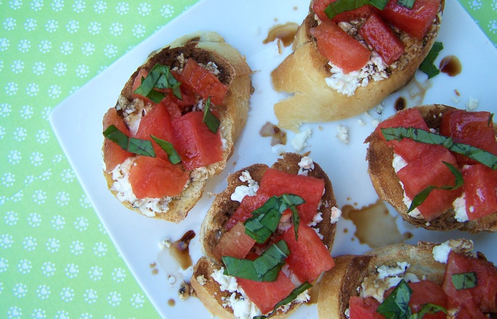 Watermelon Basil Bruschetta - perfect appy or light summer meal!