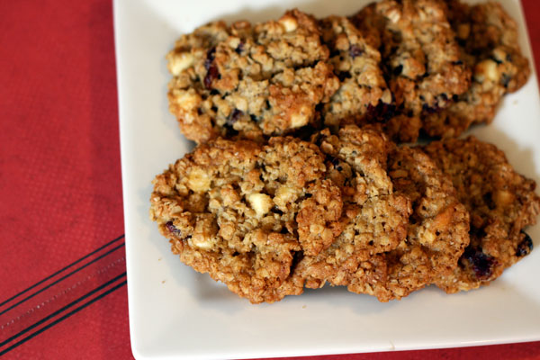Gluten Free Cranberry White Chocolate Oatmeal Cookies
