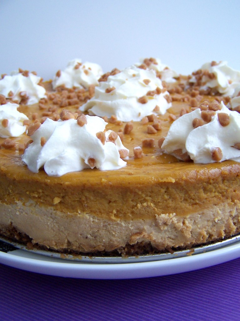 pumpkin toffee cheesecake