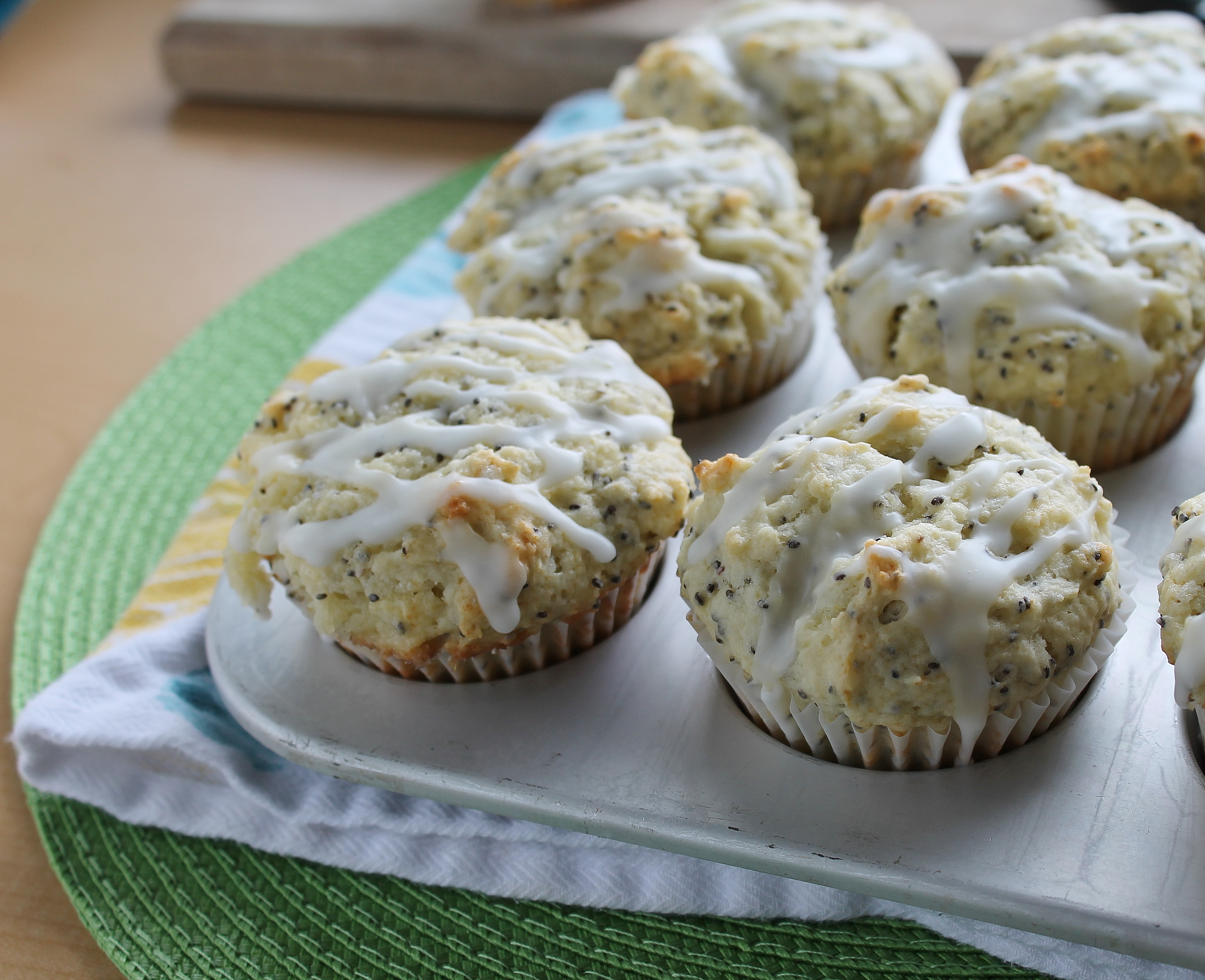 Lemon Chia Seed Muffins with lemon glaze | hiddenponies.com