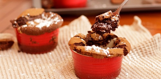 chocolate souffle bite