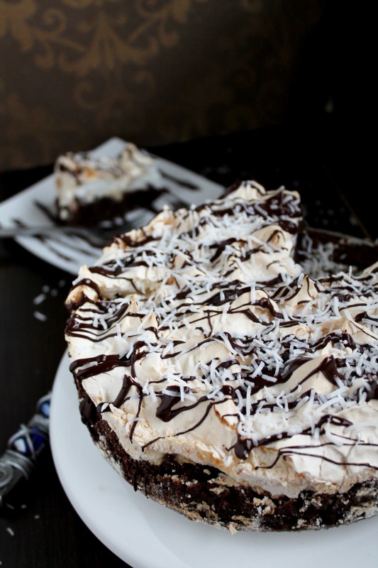 Brownie Meringue Cake