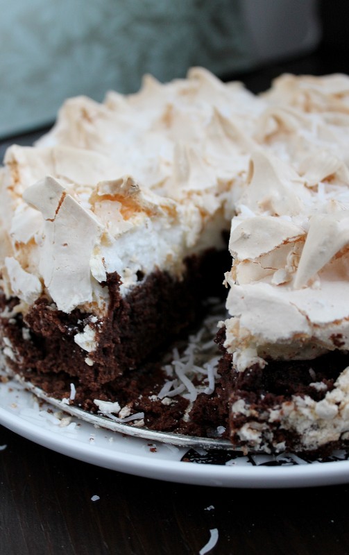 Brownie Meringue Cake