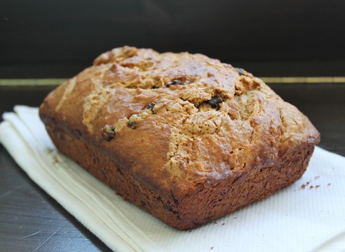 Banana Bread with peanut butter and chocolate