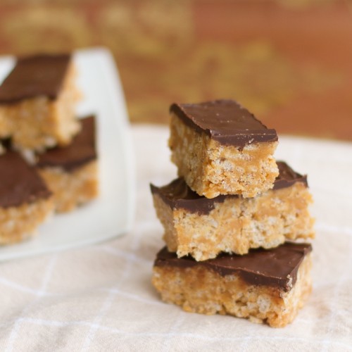 Peanut Butter Chocolate Rice Krispie Squares