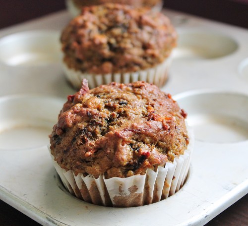 Carrot Beet Muffins - 4 cups of veggies packed into 1 dozen delicious muffins!