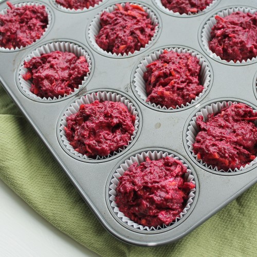 Beet & Carrot Muffins - pink batter!