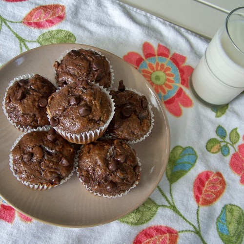 Chocolate Banana Zucchini Muffins