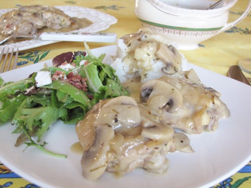 chicken with mushrooms and leeks