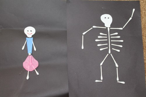 q-tip skeleton craft