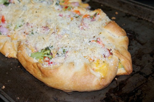 Baked Chicken Broccoli Boat with Crescent Roll Dough