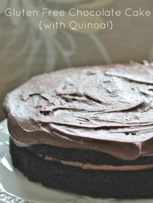Gluten Free Chocolate Cake - no flour, just cooked quinoa, for a moist, fudgy cake no one will guess is gluten free!
