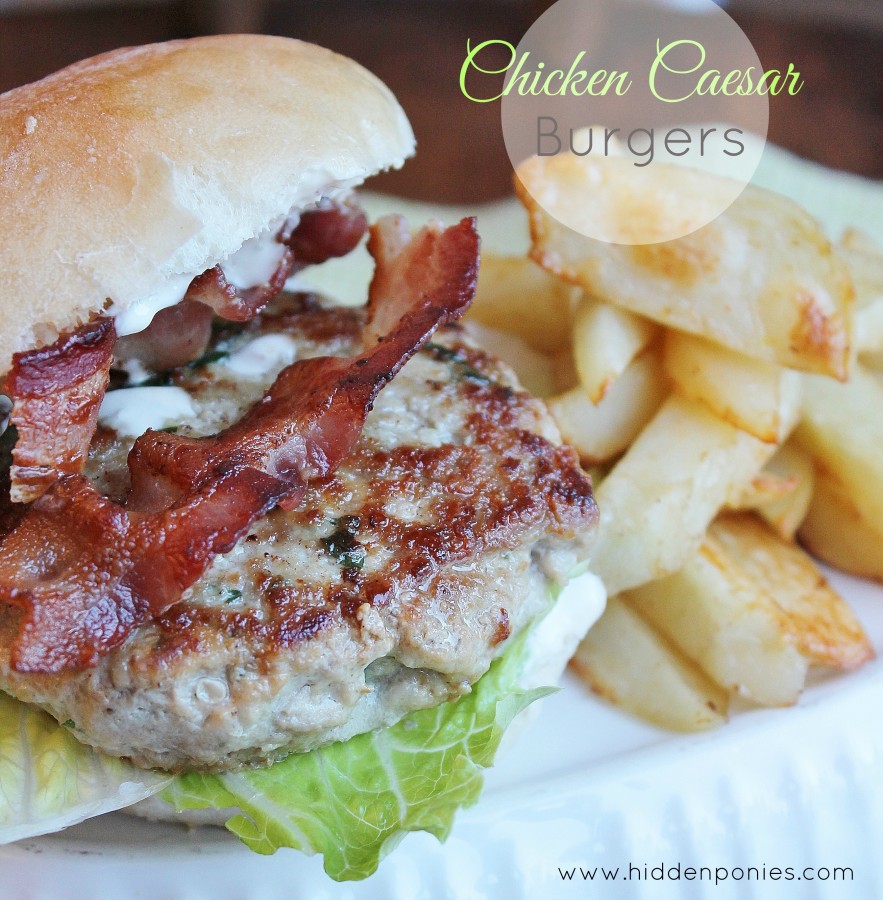 Chicken Caesar Burgers that you can cook indoors all year 'round!