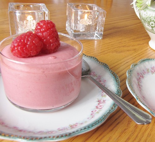 Light and fruity cranberry raspberry mousse - gluten, lactose, and egg free!