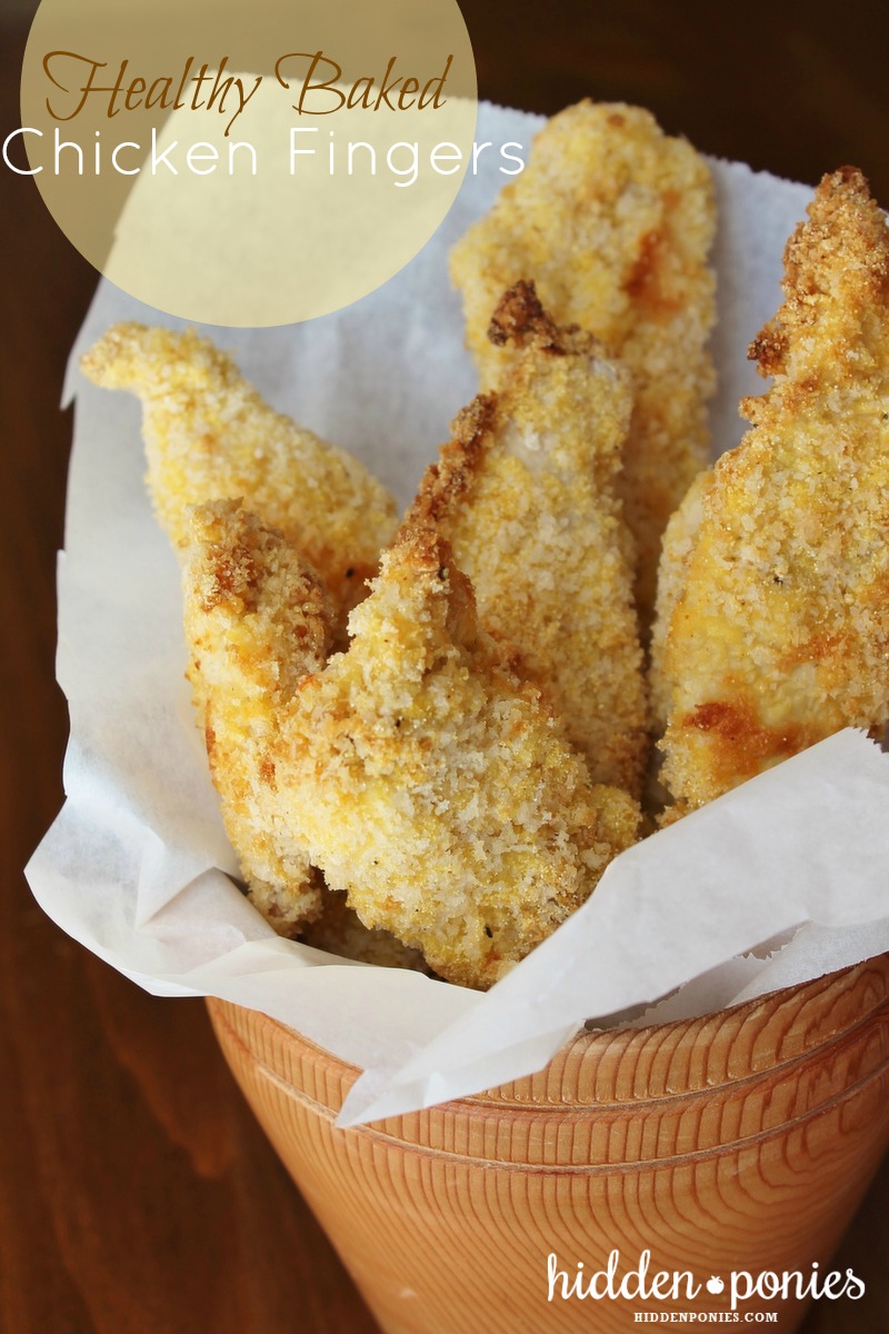 Healthy Baked Chicken Strips, with gluten free option! {from hiddenponies.com}
