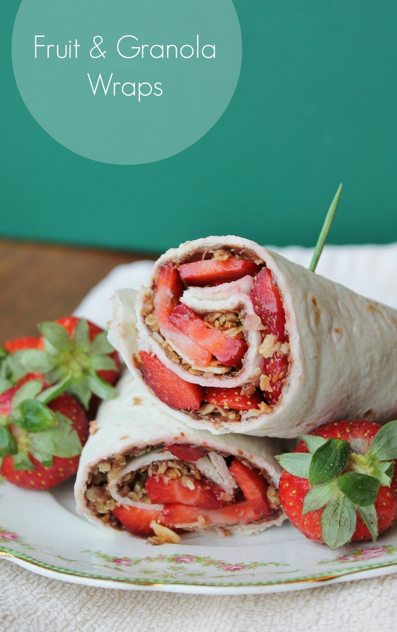 Strawberry Chocolate Granola Wrap - the perfect breakfast or lunch on the go!