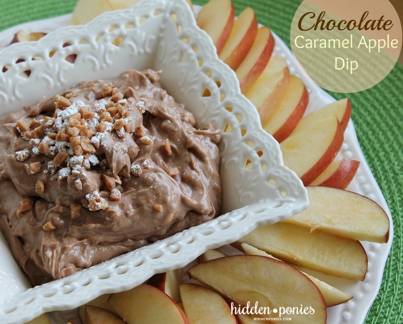 Chocolate Caramel Apple Dip - perfect party food! | hiddenponies.com