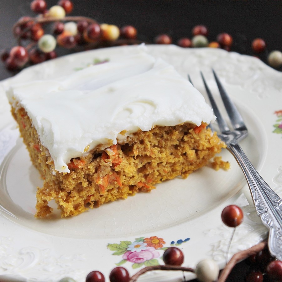 pumpkin carrot cake square