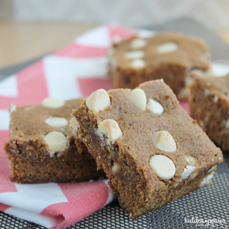 Chewy Gingerbread White Chocolate Blondies