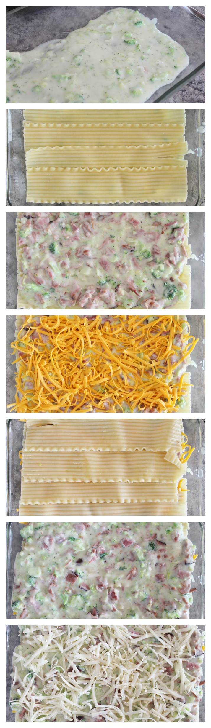 ham lasagna collage