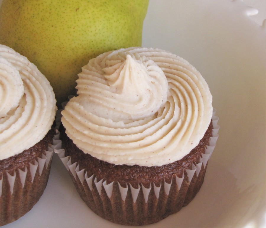 Ginger Pear Cupcakes with Cinnamon Cream Cheese Frosting....um, yes please.