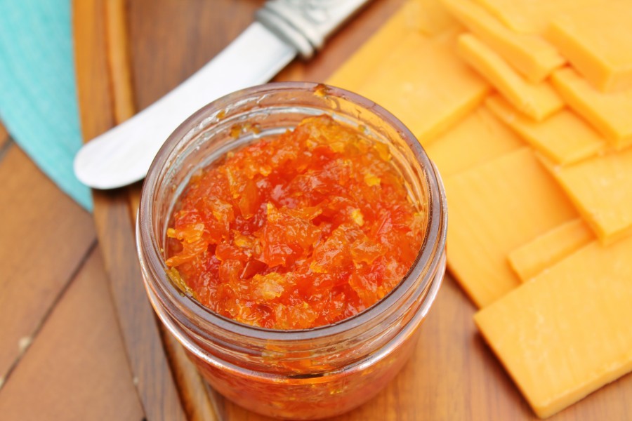 Mild red pepper jelly - no canning or pection required! This is so easy and tastes just like store bought!