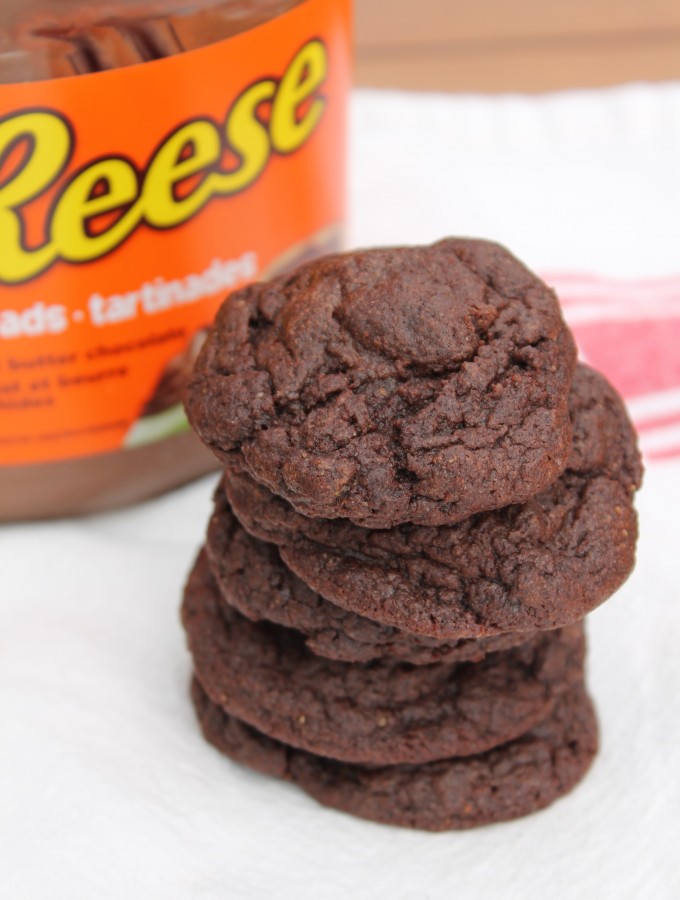 Fudgy cookies with a hint of peanut butter thanks to Reese's new peanut butter & chocolate spread.