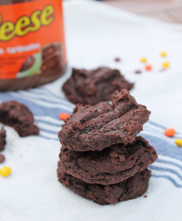 Fudgy cookies with a hint of peanut butter thanks to Reese's new peanut butter & chocolate spread. 
