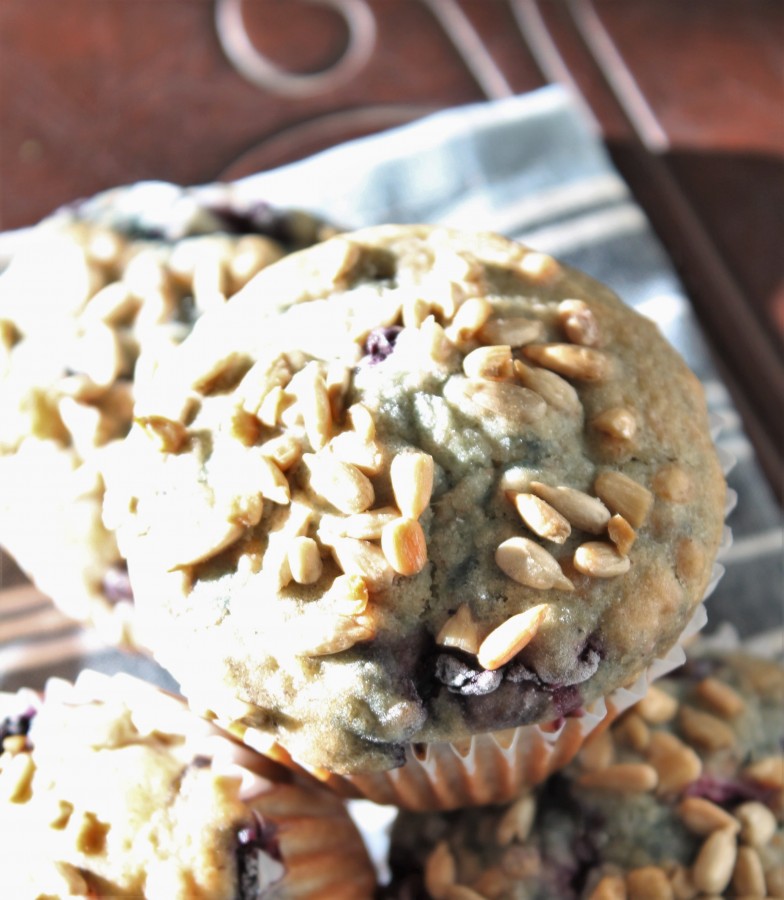 Lentil Oat Blueberry Muffins