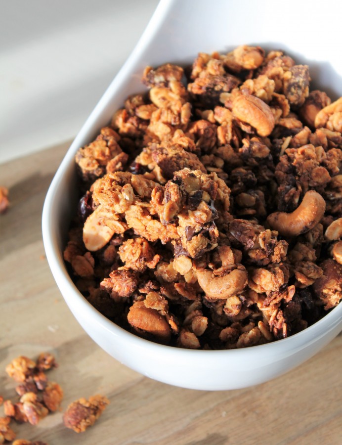 Nutty Chocolate Granola - I could eat this every morning, and it's chunky enough to eat by the handful!
