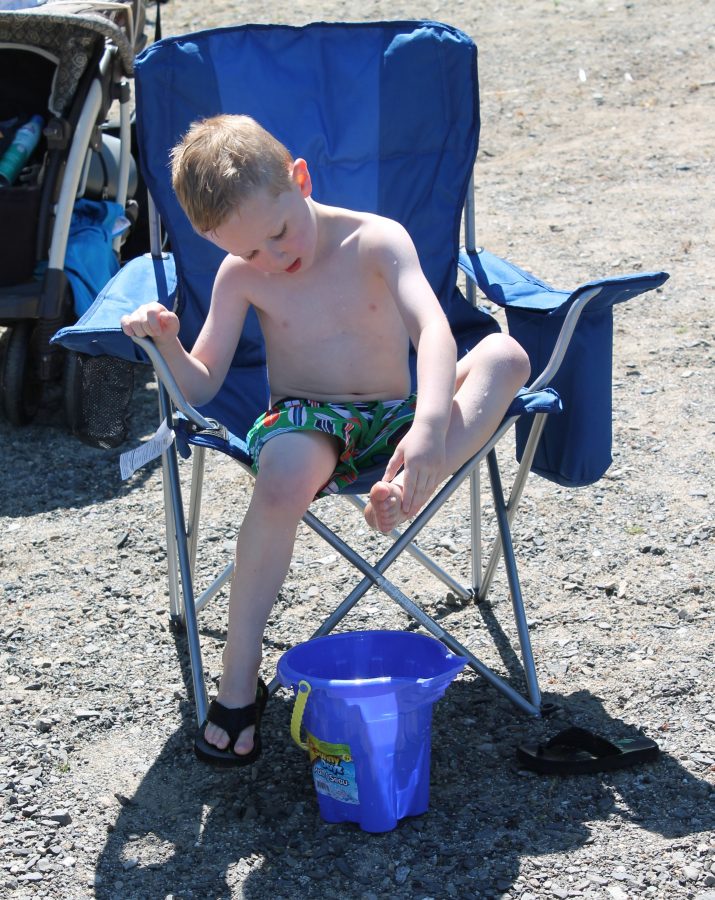 This one continues to prefer clean feet and forest time over beach time...his mother's son ;)