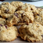 Oatmeal Quinoa Chocolate Chip Cookies with Cranberries