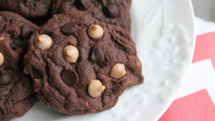 Double Chocolate Salted Caramel Cookies