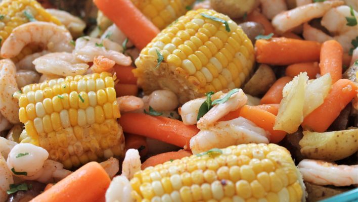 Roasted Veggies & Shrimp Sheet Pan Dinner