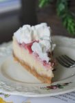 Lemon Cheesecake with Strawberry Swirl